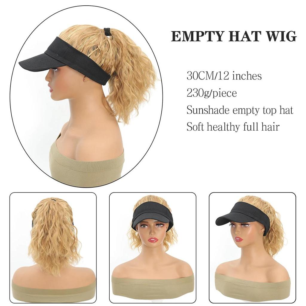Verstellbare Baseballmütze für Damen, Perücke mit lockigem Pferdeschwanz, sportlich-stylische Synthetikkappe für alle Haarverlängerungen