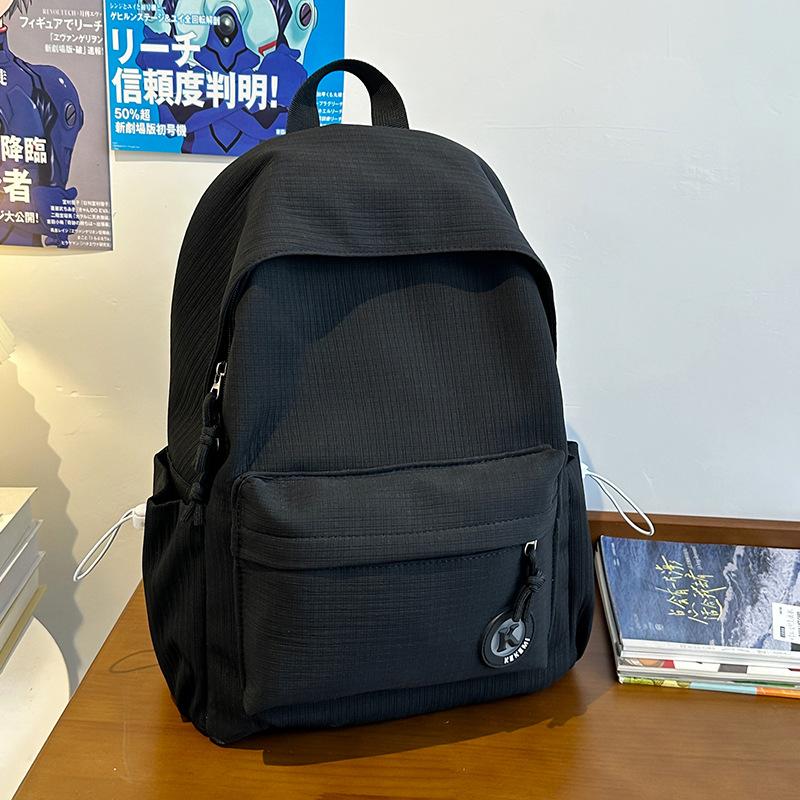 

Маленький свежий рюкзак новый повседневный рюкзак в стиле колледжа однотонный простой большой вместимости школьный рюкзак для начальной школы чёрный