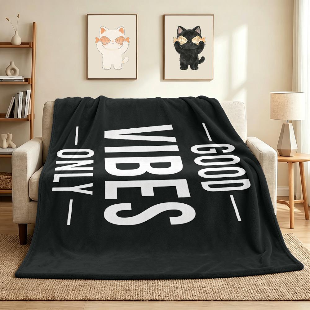 Positive Energy Flannel Blanket Throw Blanket Soft Warm Sofa Bed Camping Home Decor Unique Christmas Gift C926848