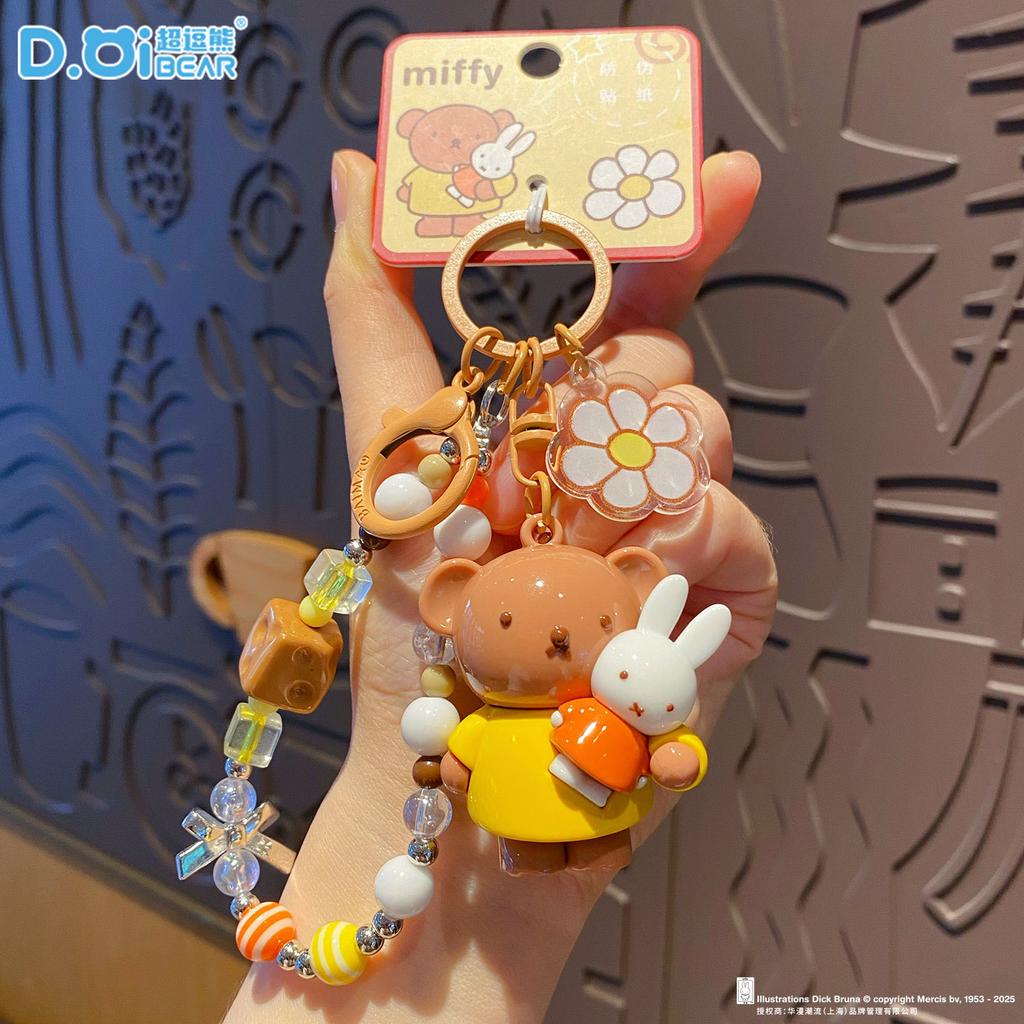 Cute Miffy Rabbit Keychain Doll Cutegirlish Anime CartoonCreative Diy Keychain Schoolbag Couple Gift