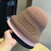 Korean-style Versatile Knitted Bucket Hat for Women, New Foldable Outdoor Breathable Small-face Fisherman Hat for Autumn and Winter