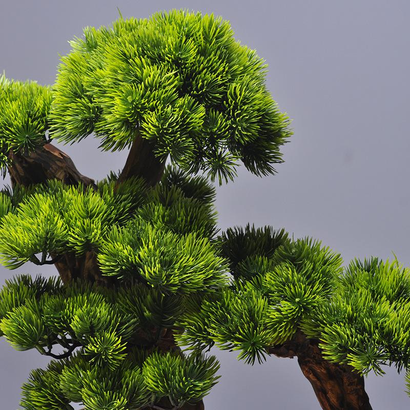 New Chinese Style Artificial Welcoming Pine Bonsai Artificial Tree Desk Decor for Living Room Entryway Hotel Home Office Gift
