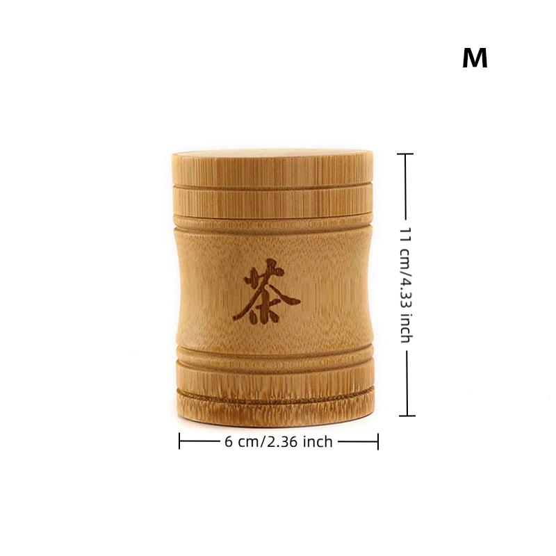 Handmade Bamboo Tea Storage Box Chinese Carved Tea Canister Lid Seal Kitchen Storage Jars Spice Coffee Beans Box Case Organizer