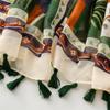Ladies Scarf Thin Silk Scarf Spring Summer Tropical Plants Flowers Bugs Birds Bali Yarn Women Tassel Shawl