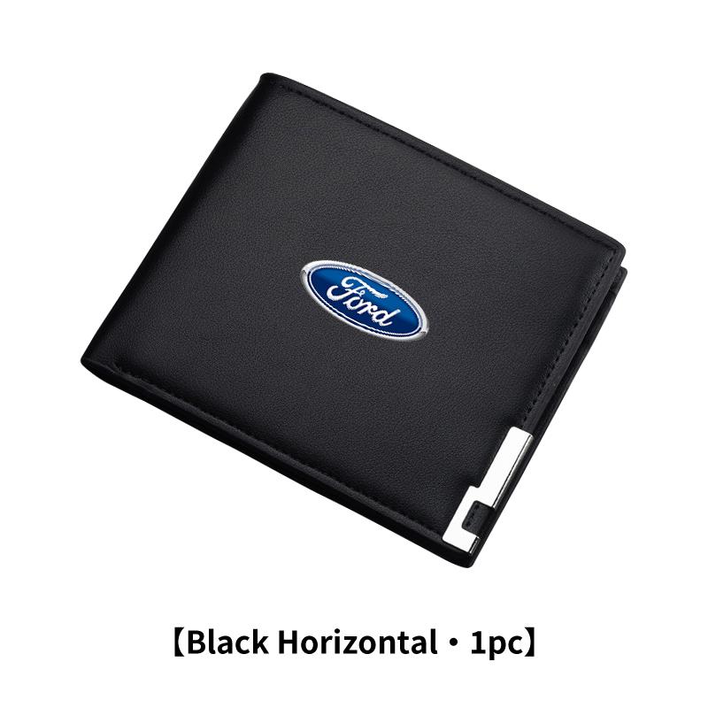 YYQO6 For Ford Car Logo Men Short Foldable Credit Card Holder Leather Money Wallet Accessories Focus mk2 mk3 mk4 Fiesta Ranger