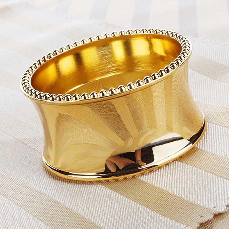 4PCS Nordic Round Napkin Rings Metal Silver Gold Napkin Rings for Weddings Home Table Accesorries Napkin Holder