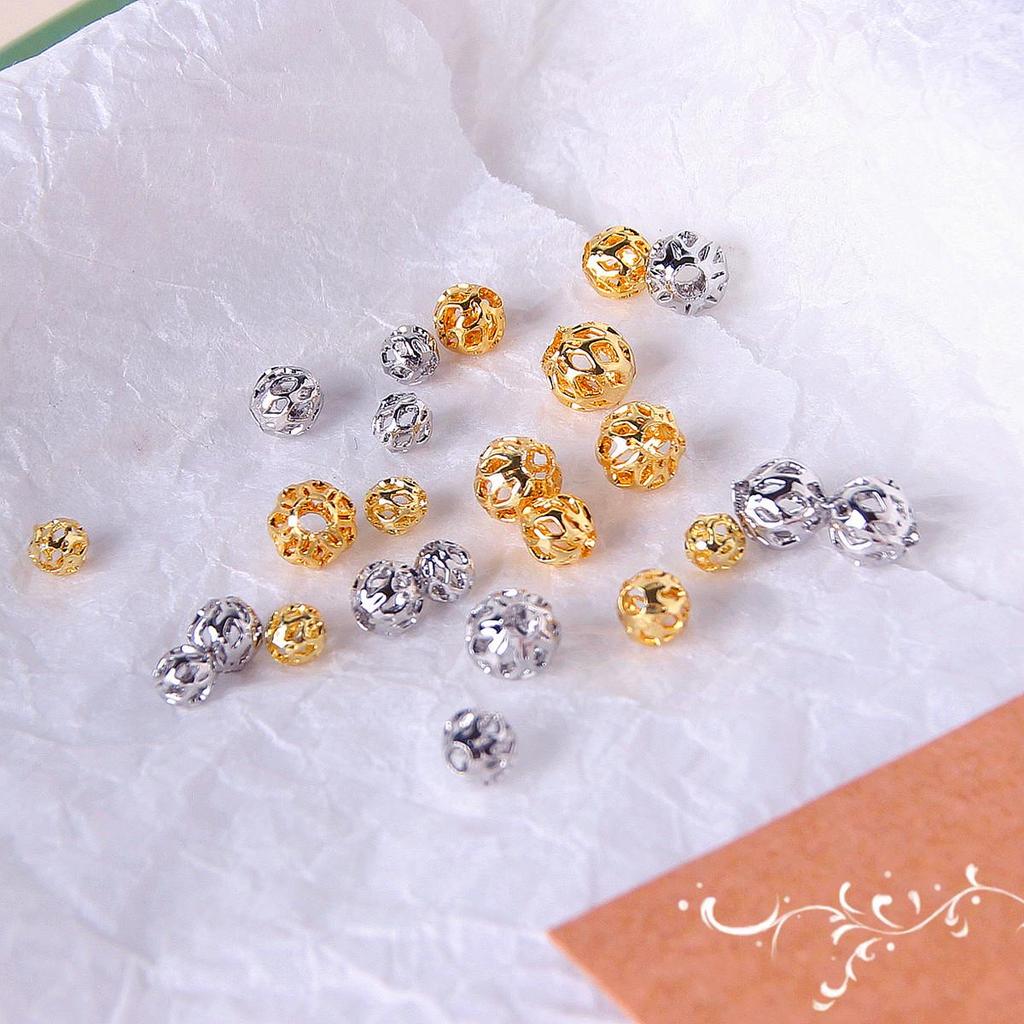 18k Gold Color-Preserving Beads: Small Round Gold-Filled Spacer Beads for DIY Jewelry and Handmade Bracelets.