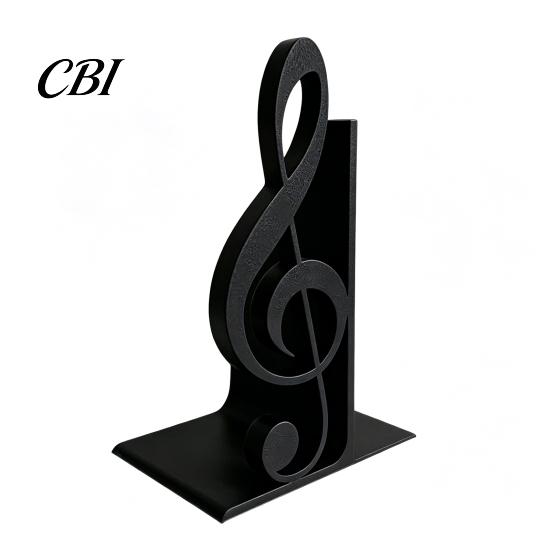 One-Piece 3D Print Sculpture Printed Music Note Bookend, Decorative Shelf Organizer, Modern Desk Decor for Home Musical Book Holder Office Study,