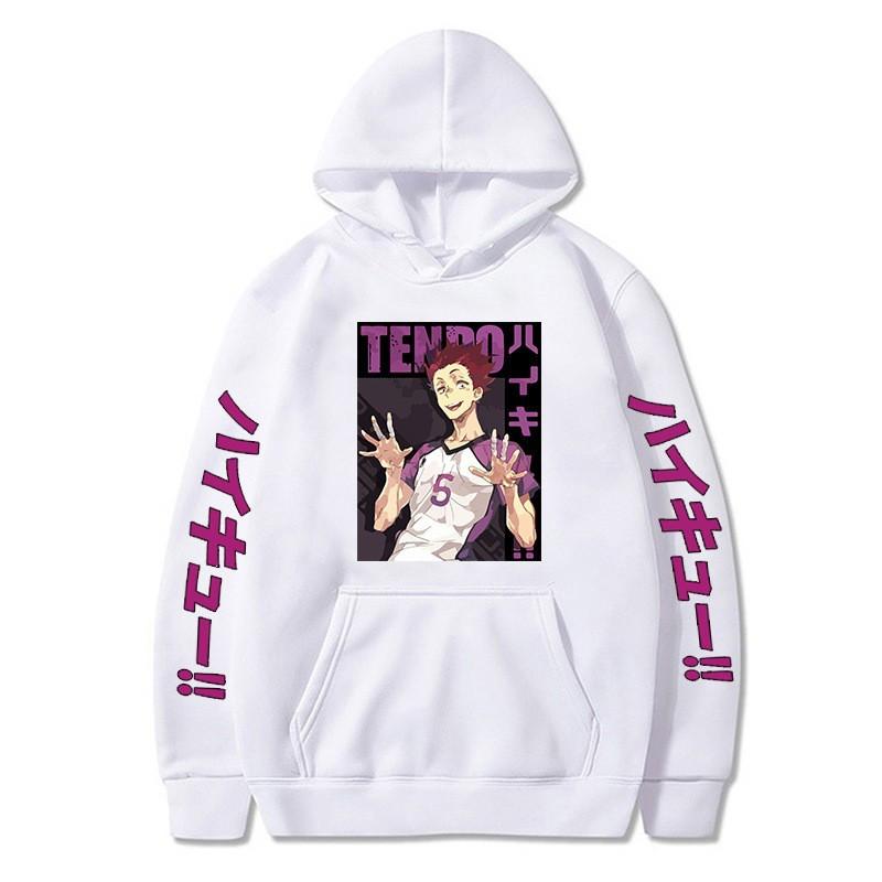 Unisex Oversized Hooded Sweatshirt With Fleece Lining Anime Volleyball Theme Comfort Fit Winter Casual Wear