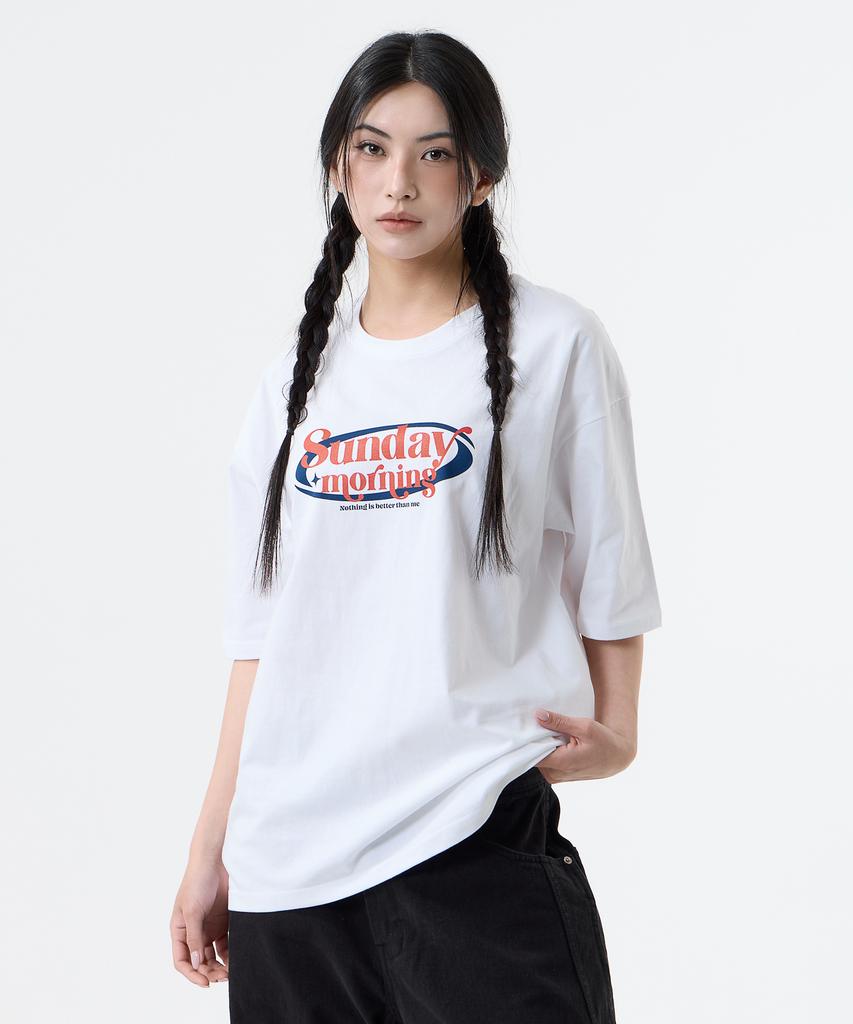 Nasttingijeubeleoldaenmi Sunday Morning Tee_White