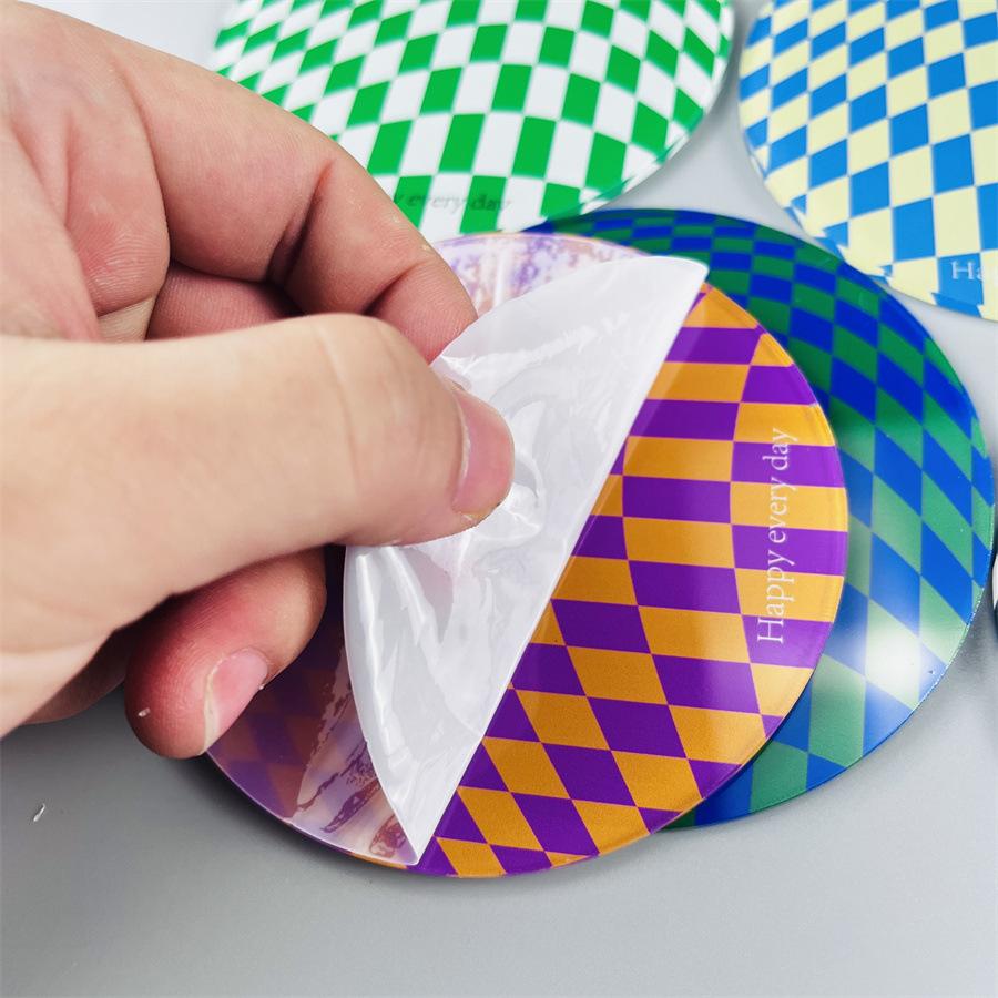 6pcs Creative Checkerboard Acrylic Coaster Table Placemat Waterproof Heat Insulation Non-Slip Bowl Pad Milk Coffee Water Cup Mat