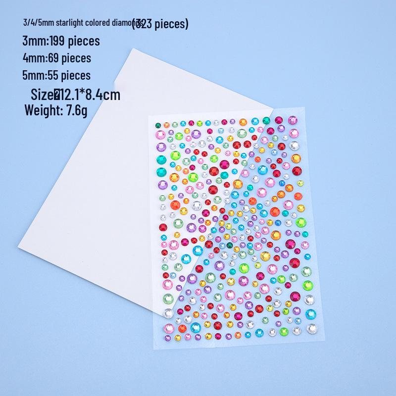 15-Color Crystal & Acrylic Face Stickers - Stage Beauty Diamonds