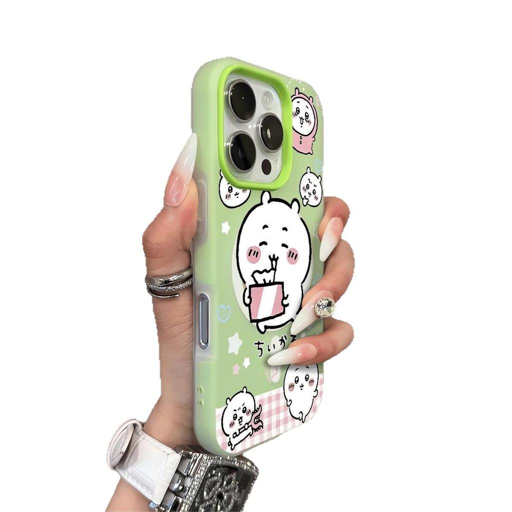 Magnetic Jelly 2-in-1 Phone Case for Apple Phone Protective Cover Lanyard Double Layer Phone Case