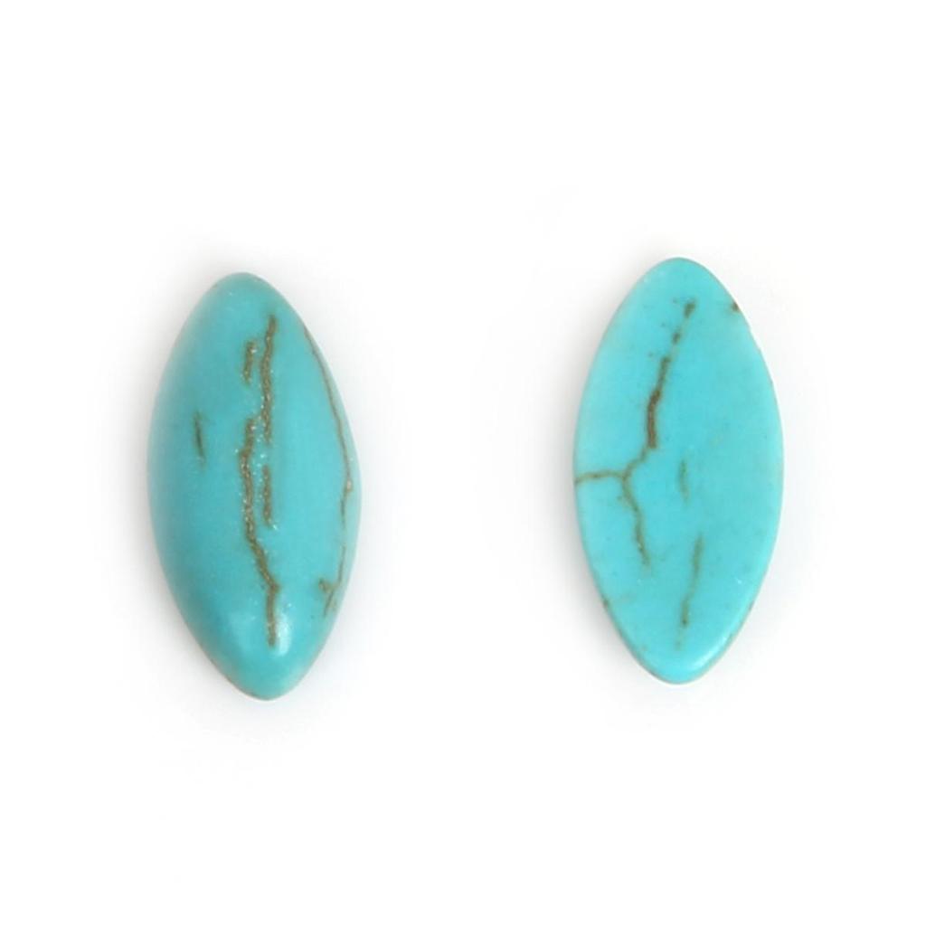Half Oval Cracked Stone Turquoise Material Flat Back Cabochons For DIY Jewelry Fittings