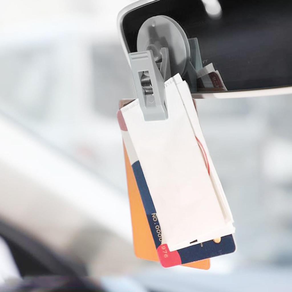 Car Permit Holder Clip - 2 Suction Cup Clips, Windshield Parking Ticket Holder with