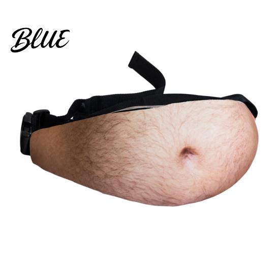 Durable Artificial Leather Pack Funny Belly Bag, Realistic Big Waist Novelty Fanny Beer Bag with Adjustable Strap, Gag Gift for Dad Husband