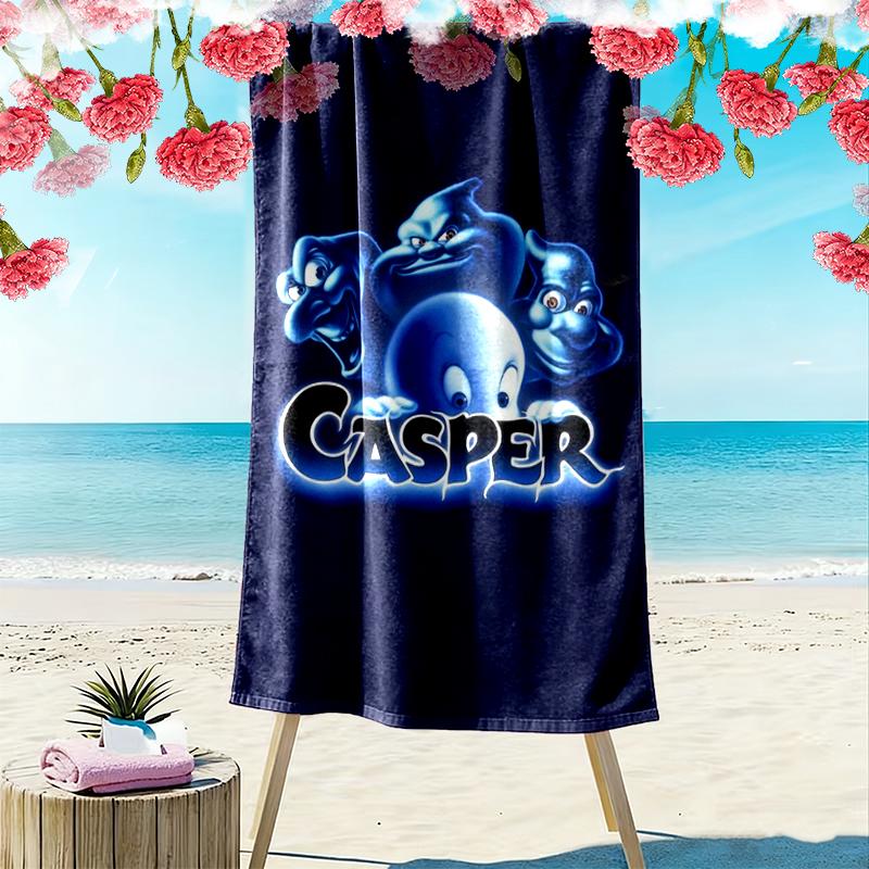 Casper Print Beach Towel, Large Soft Quick Dry Towel for Beach Camping Swimming