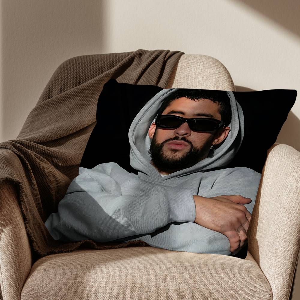 Nuevayol Baile DtMF Bad Bunny Pillow Case Pillow Case Living Room Sofa Cushion Cover Suitable For Home Bedroom Room Decoration