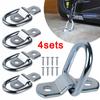 4 Sets Cargo Tie Down Straps Surface Mount D-Ring Fixing Clips Fixing Rings Trailer Suitable for Van Truck Horse Box Boat Rope Car Fastener Clips