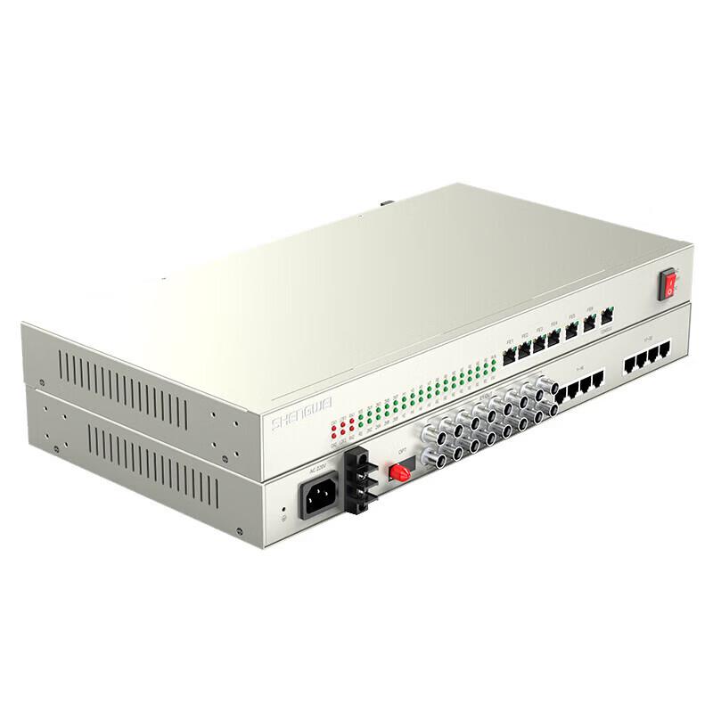 Shengwei 8E1 32Phone 4GE PCM Fiber Optic Multiplexer