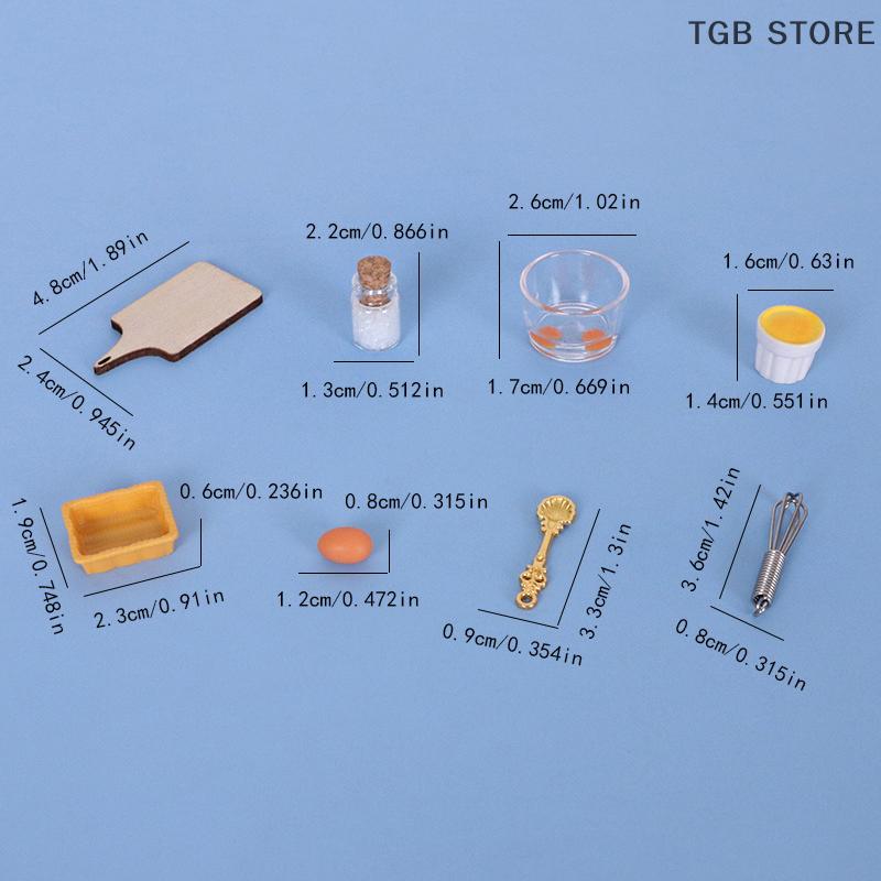 10Pcs Simulation Egg Beater Set Kitchen Decoration 1/12 Dollhouse Miniature Toys Kit Dolls House Accessories