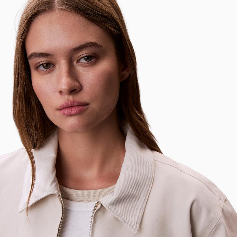 Calvin Klein Trendy Casual Minimalist Letter Embroidered Structured Polo Jacket Women Jackets 47F527G