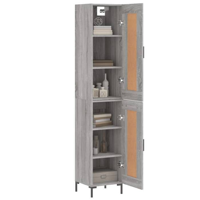 Buffet haut - Maison Exclusive - Sonoma gris - Bois d'ingénierie - 34,5x34x180 cm