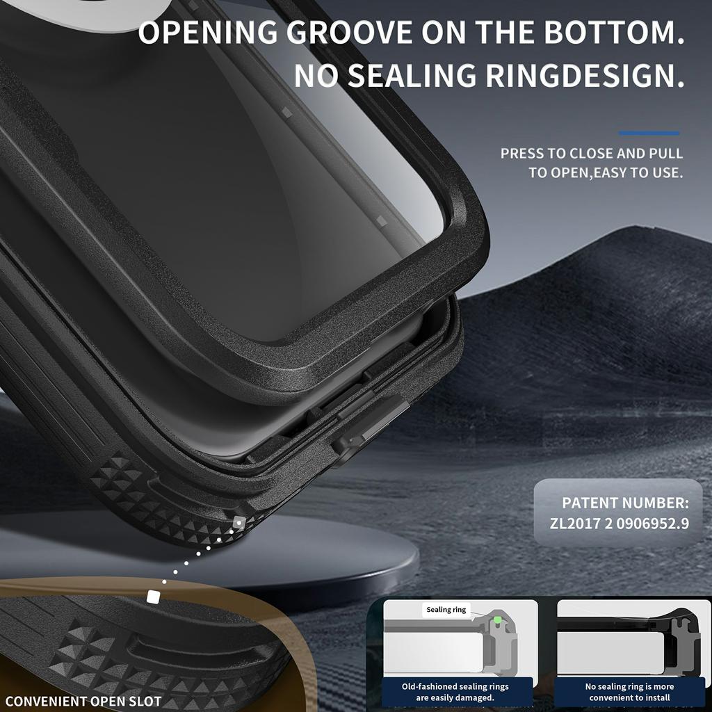 SHELLBOX Etui na iPhone 16 Plus Kompatybilne z MagSafe Wodoodporne IP68 Przezroczyste Etui na Telefon