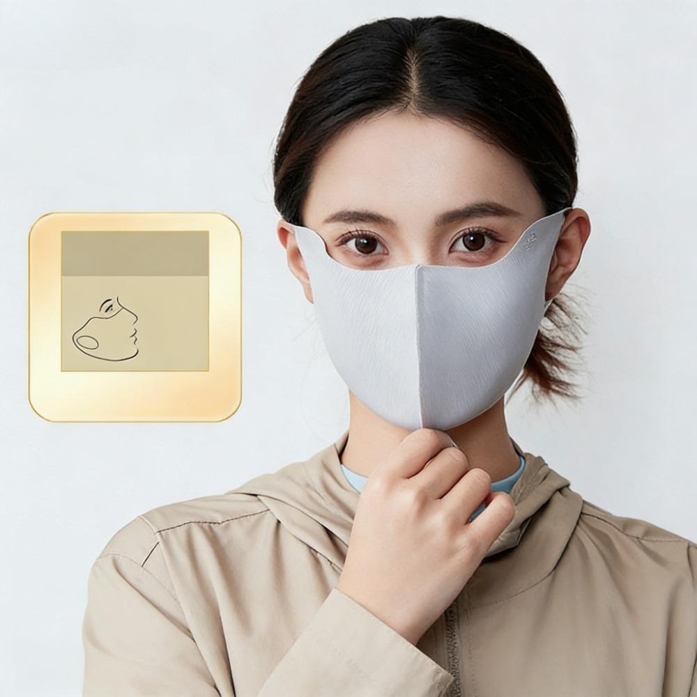 Washable Ice Silk Face Shield UV Sun Protection, Breathable Outdoor Sun Protection Mask