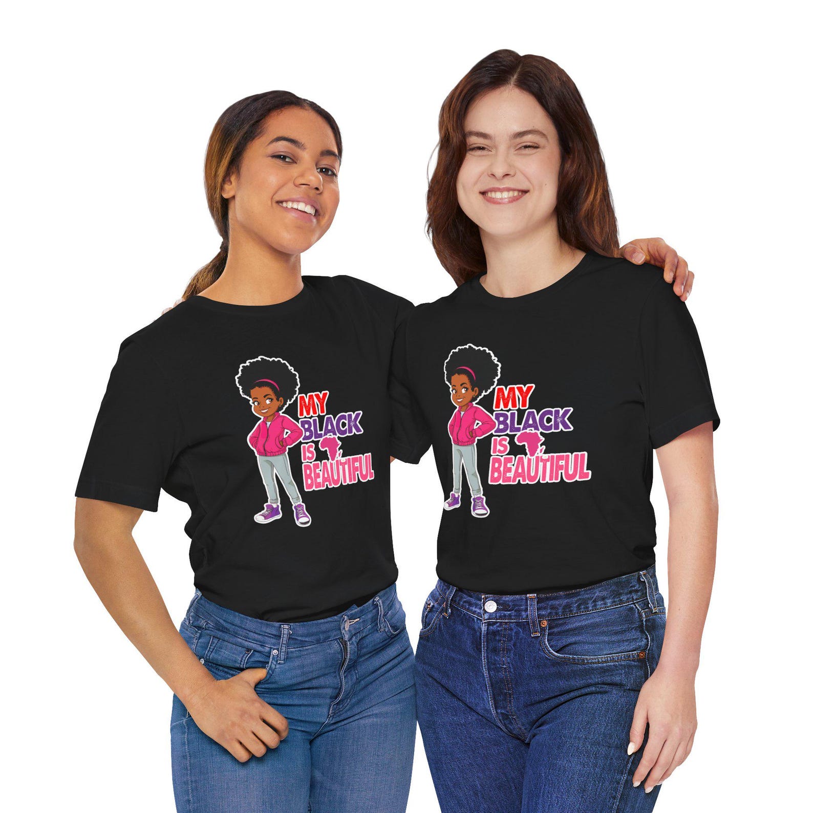 Black is Beautiful Unisex Tee, Black History Month Tshirt, Graphic Tee Gift, BLM Design, Beautiful Woman Gift L