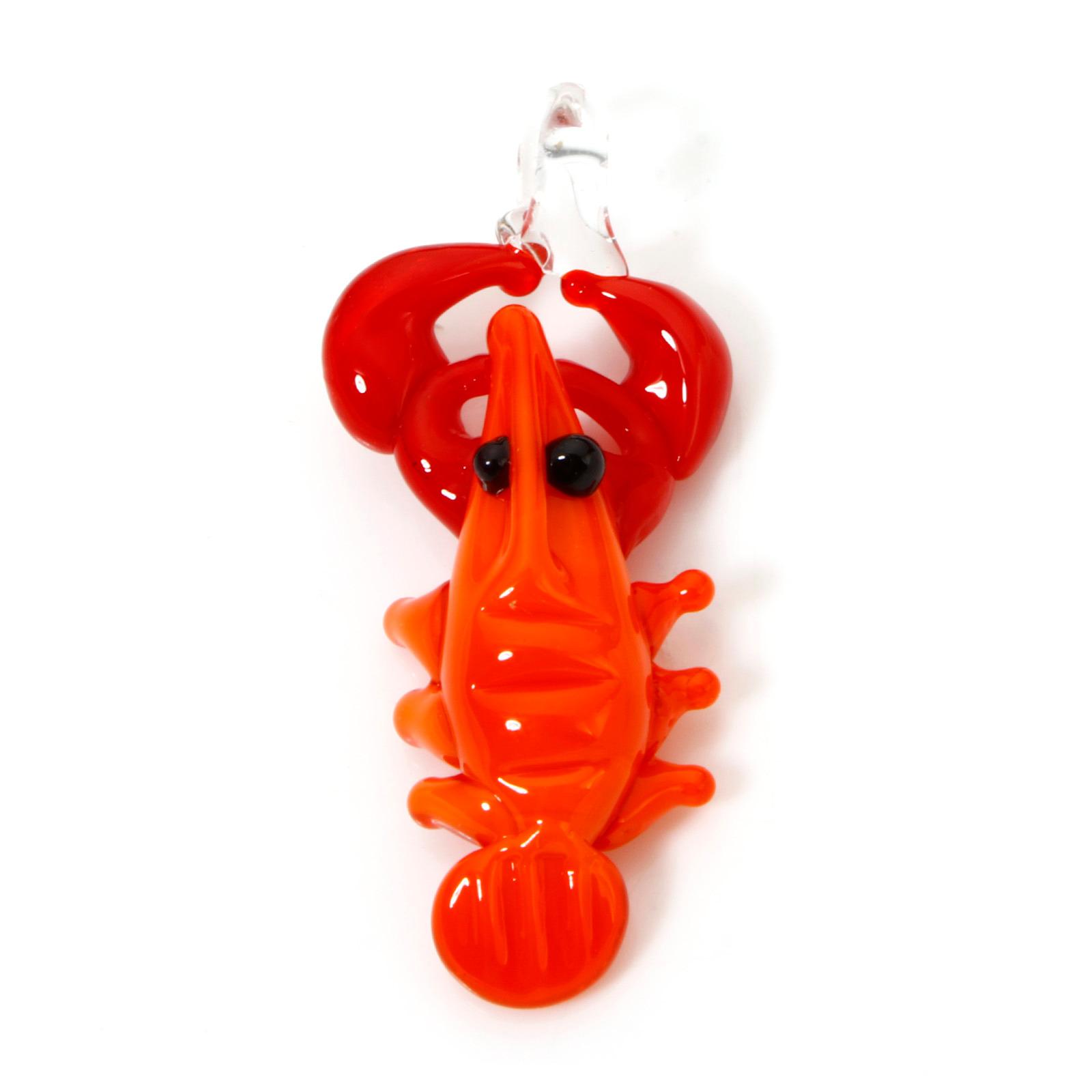 

3D Lampwork Glass Lobster Crab Pendant Charms For DIY Necklace Jewelry Making Miniature Figurine Ornaments Aquarium Decor, 1 Pc