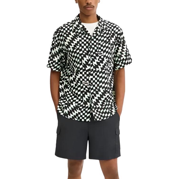 Coach Geometric Pattern Button Down Short Sleeve Shirt Men shirts CBD32-VCR