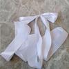 White Wedding Pew Bows 5X Extended Pew Ribbon Church Chair Decor Aisle Decorations for Indoor Outdoor Bench Seat Door Dining
