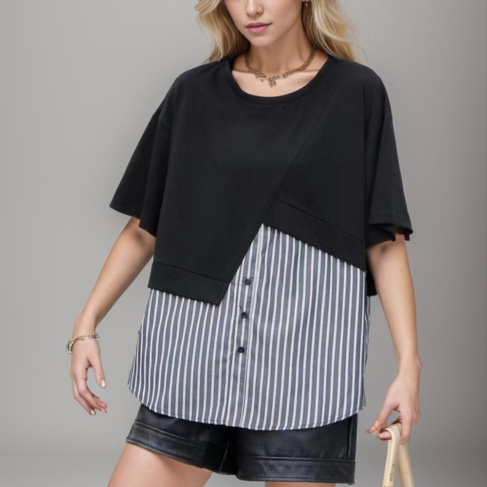 

DIMANAF 2024, летняя футболка больших размеров, женские топы, футболки, свободная повседневная хлопковая блузка с короткими рукавами, черная футболка