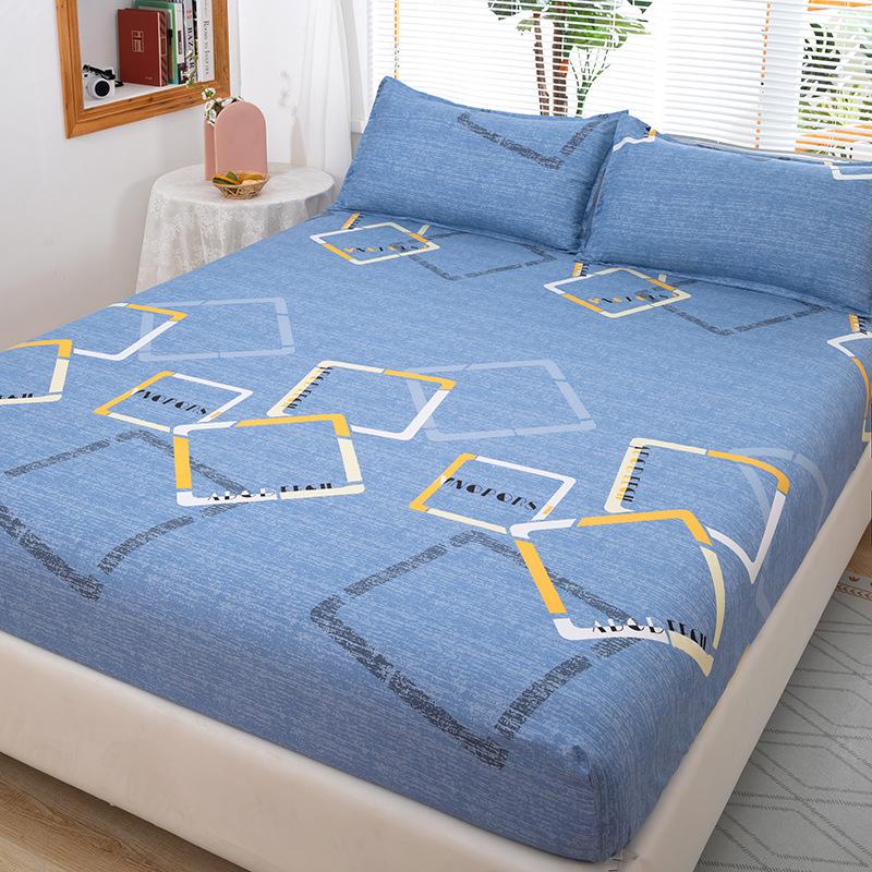 Floral Printed Bed Sheet Washed Bedding for Single and Double Beds
