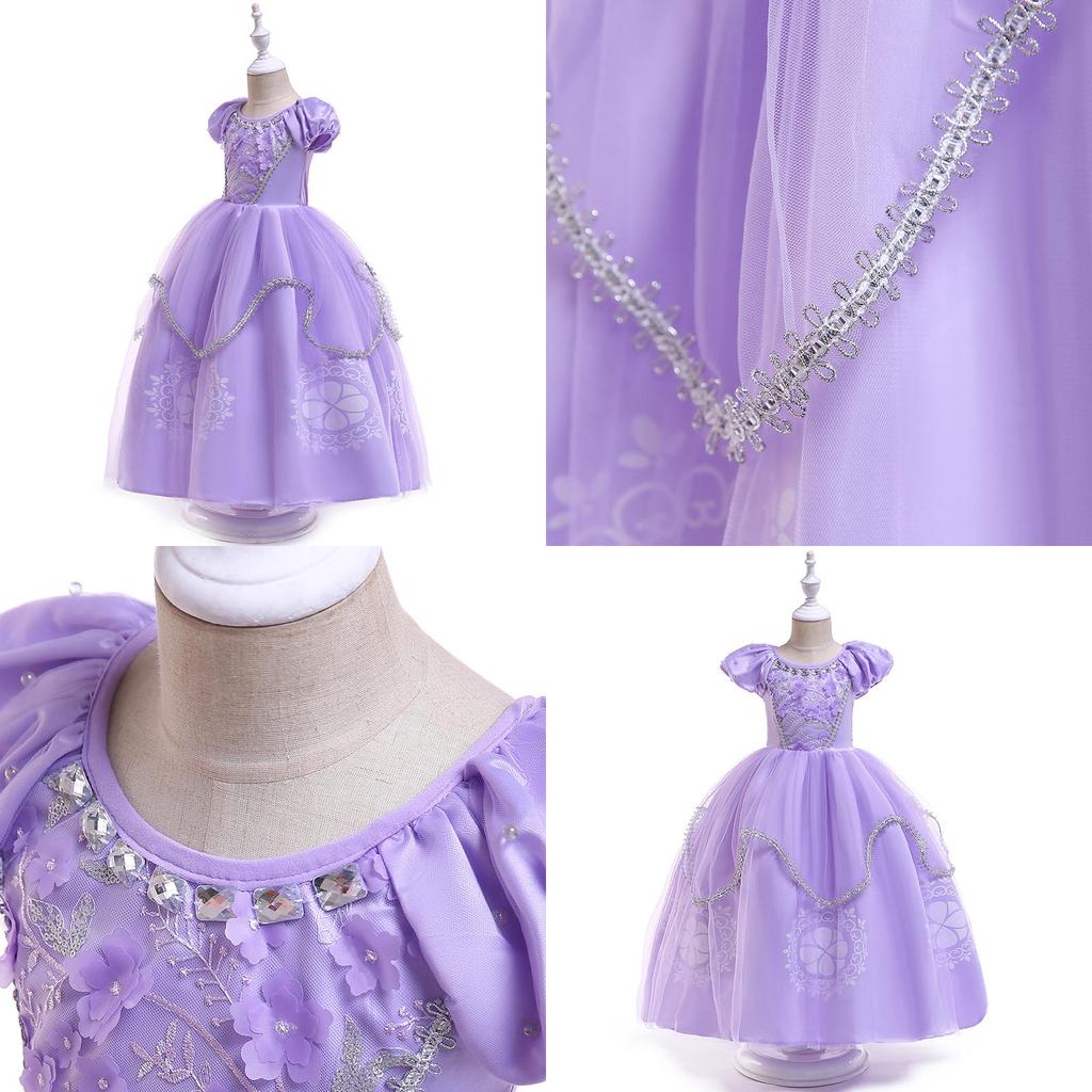 Adorável Vestido de Fantasia de Princesa Sofia Para Meninas Perfeito Para Toda Celebração