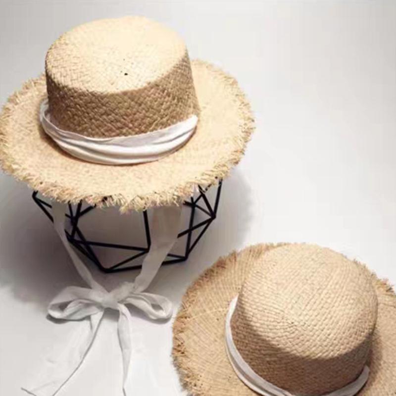 Neue Mode Damen Sonnenhut Brandneu Damen Sommer Band Strohhut Lafite Strandhut Breiter Rand Sombreros Hombre Reise Urlaub