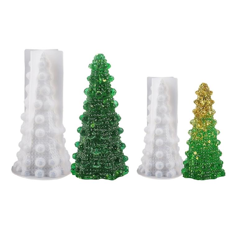 DIY Crystal Epoxy Resin Mold Christmas Tree Handmade Molds Small Night Light Table Decorations Mirror Silicone Mould