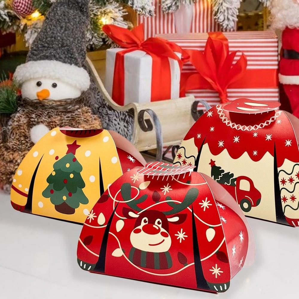 24PCS Assorted Candy Christmas Candy Boxes Sweater Shape Cookie Paper Boxes  Christmas Celebration