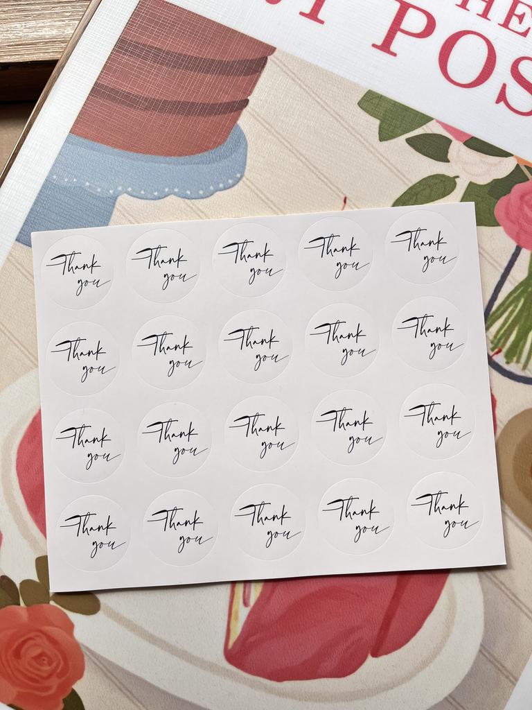 6pcs Thank You Folding Card Gift Kraft Message DIY Decoration Holiday Greeting Card Envelope Seaing Sticker Student Stationery