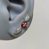 1pair Shiny Crystal Wing Stud Earrings for Women Silver Hypoallergenic Cross Ear Screw Back Piercing Cartilage Jewelry Gift