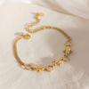 J&D Classic Leaf Rhinestone Chain Bracelet Stacking Wearing Fashion Bracelet