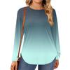 Womens Plus Size Tops Long Sleeve Shirts Round Neck Flowy Tunic Casual Loose Blouse L-5X