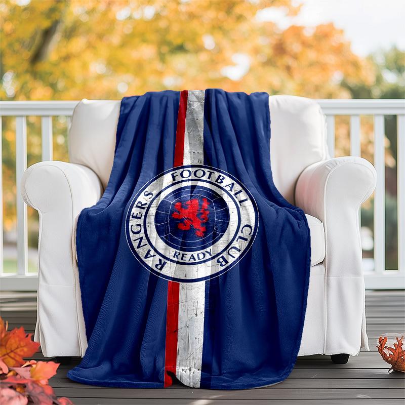 1pc Glasgow Rangers Theme Blanket - Digital Print, Polyester, Cozy for All Seasons, Perfect for Outdoor, and Travel