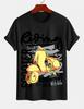 Unisex Reine Baumwolle Einfarbige Roller T-Shirt Lässig Rundhalsausschnitt Kurzarm Reiten Street Style Oberteil
