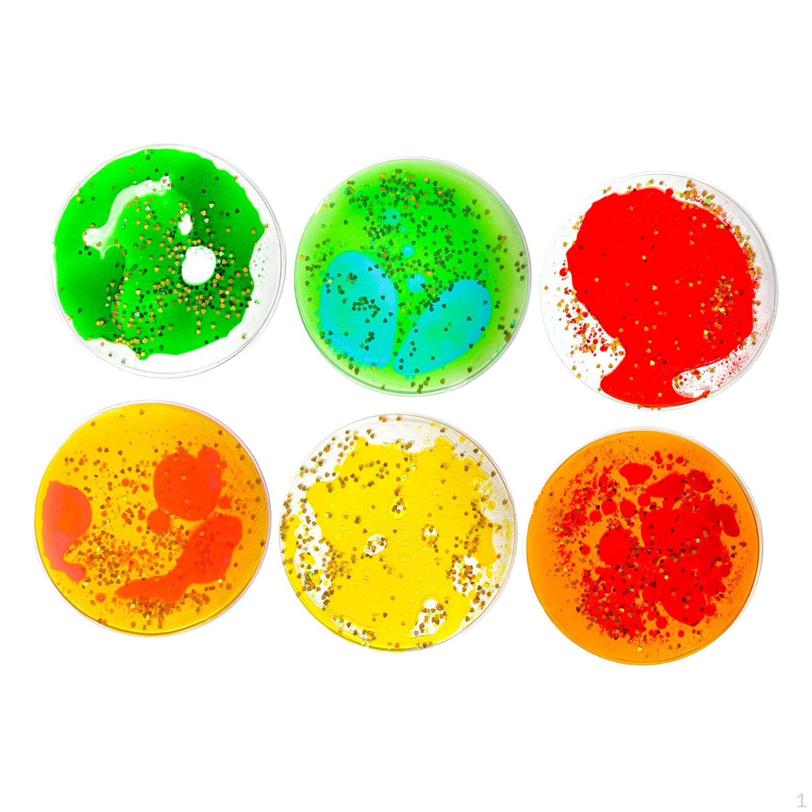 

6 штук сенсорных мягких гелевых жидких игрушек Fidget Toy Motion для детей Circle