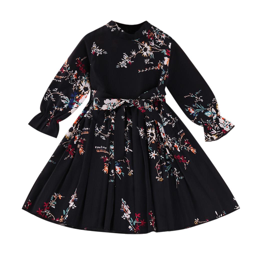 Theshy Toddler Baby Girls Long Sleeve Floral Flower Print Dress Outfits Clothes Theshy Toddler Baby Girls Long Sleeve Floral Flower Print Dress Outfits Clothes