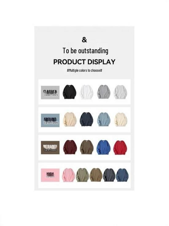 Unisex Heavyweight Cotton Blend Long Sleeve Crew Neck Sweatshirt