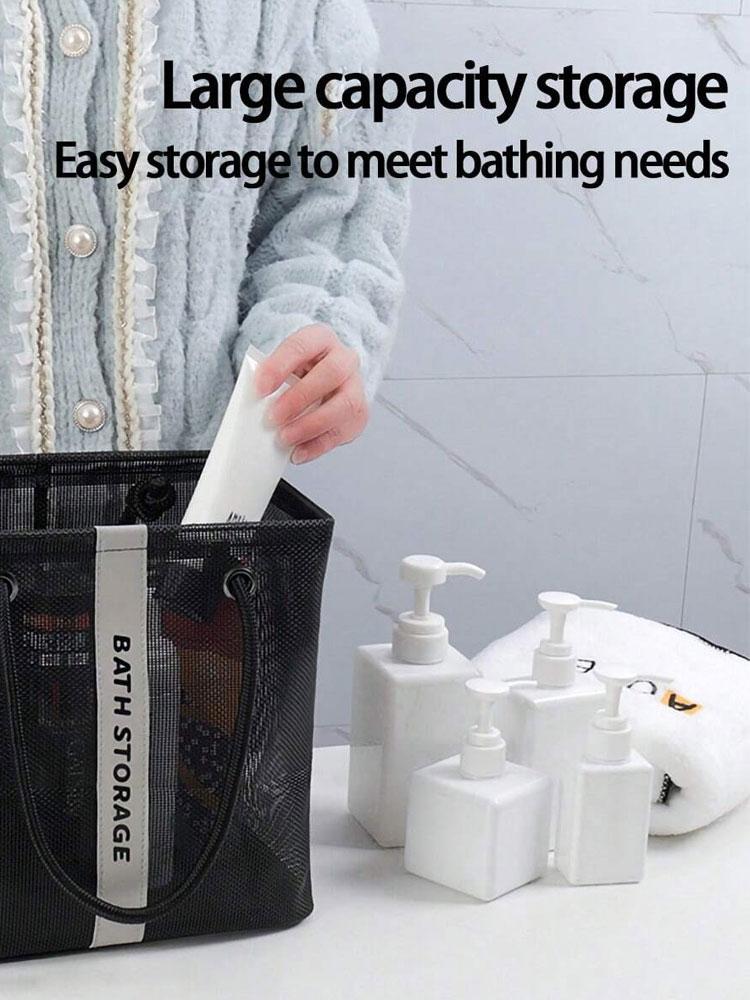 1PC bathroom storage basket, grid draining basket, foldable storage basket, summer swimming clothes storage basket