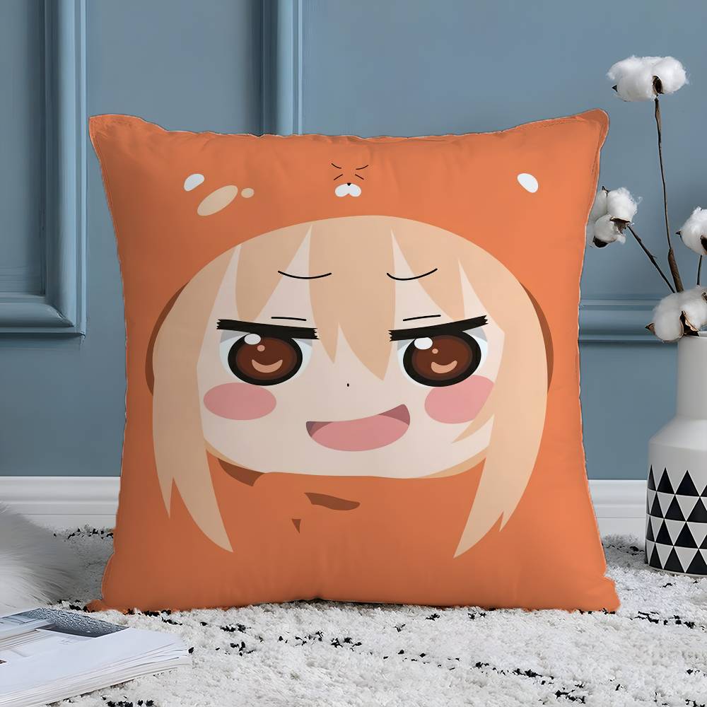 Funny Cute Anime Himouto! Umaru-chan-H Pillow Case Silky Elegant Comfort Sofa Bed  Invisible Zipper Beach Pillowcase